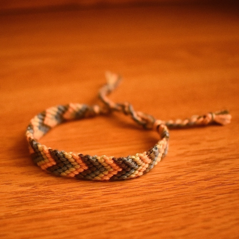 Charcoal Cream Woven Bracelet
